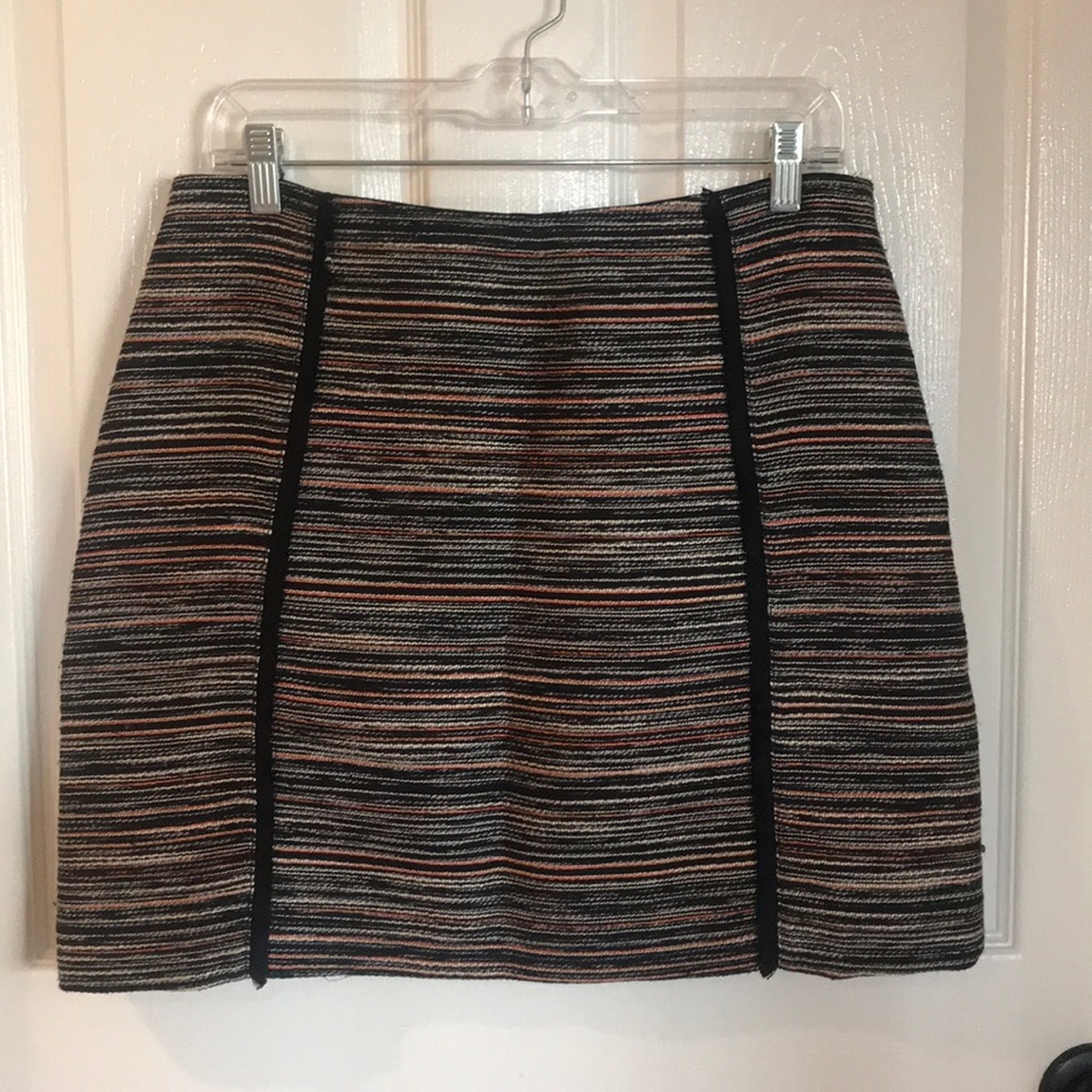 LOFT woven multicolor stripe, work skirt